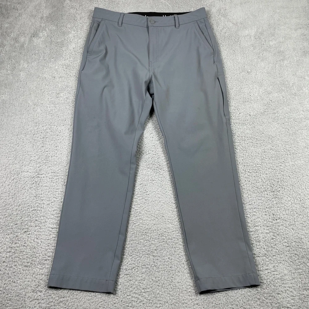 Hurley Golf Pants Mens‎ 34x30 (Fits 34x28) Grey Stretch Chino Zip Pocket Skate